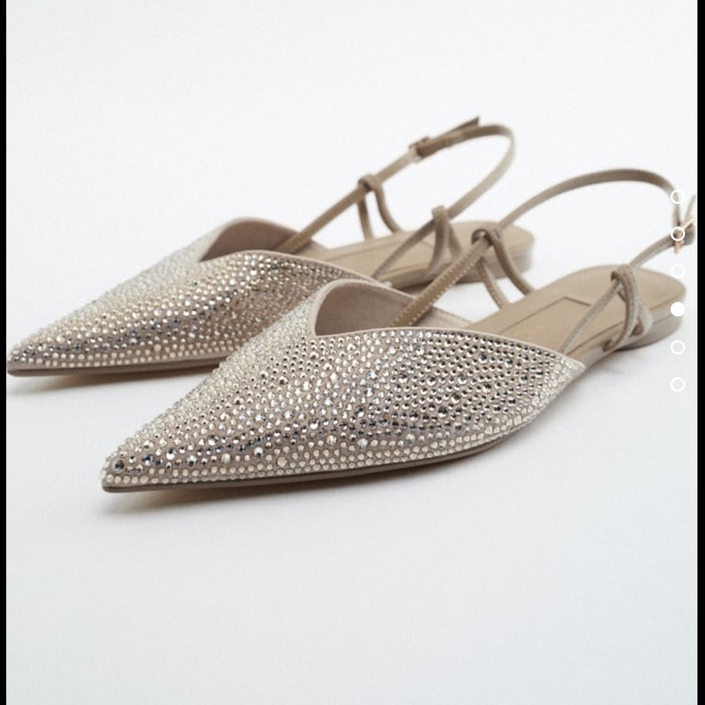 Zara crystals rhinestones sparkling slingbacks